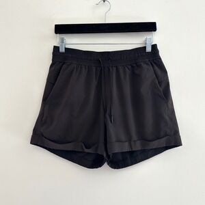 Lululemon Spring Break Away Shorts Size 8 Black High Rise Athletic Casual Active